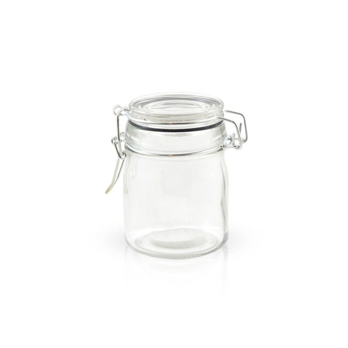 Mini bocal en verre avec joint silicone noir 150 ml - Ø 5,9 cm - H 9,5 cm - 12 unités