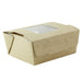Boîte salade carton kraft brun à double fenêtre 400 ml 11,5 cm x 9,7 cm x 4,5 cm - 30 unités