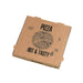 Boîte à pizza carton brun décor "Hot and Tasty" 31 cm x 31 cm H 4 cm - 100 unités