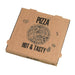 Boite à pizza carton brun, décor "Hot and Tasty"  - 40 cm x 40 cm x 4 cm - 100 unités