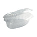 Barquette plastique PET transparente ovale avec couvercle attaché 25,5 cm x 16 cm H 11 cm 2000ml - 280 unités