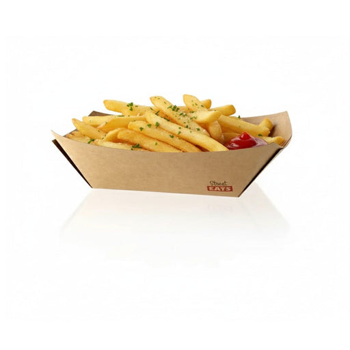 Barquettes kraft ingraissables avec PE ? lot de 250 unités, parfaites pour vos frites et nuggets !