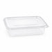 Barquette plastique PET rectangulaire transparente avec couvercle attaché 1350 ml 23 cm x 17,5 cm x 5,5 cm - 50 unités