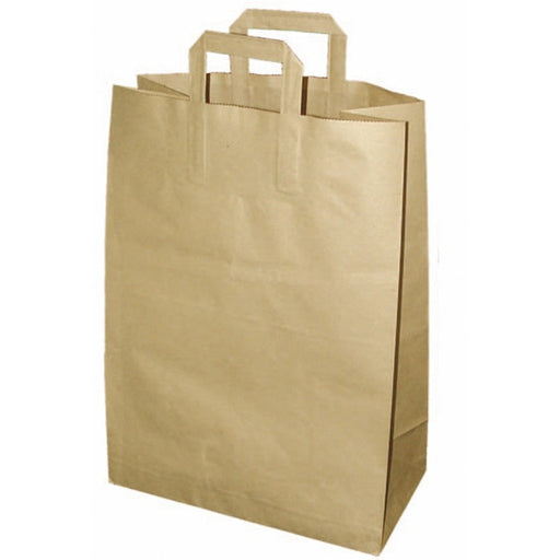 Sac cabas papier kraft brun recyclé 32 cm x 16 cm x 44 cm - 250 unités