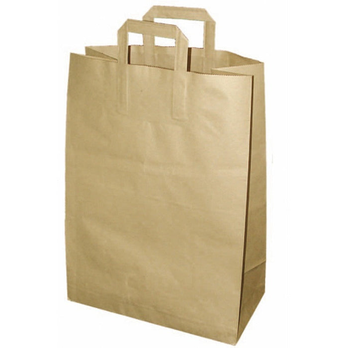 Sac cabas papier kraft brun recyclé 32 cm x 16 cm x 44 cm - 250 unités