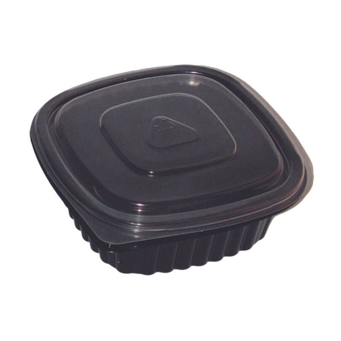 Cassolette carré noire micro-ondable 13,7 cm x 13,7 cm H 4,5 cm 400ml - 500 unités