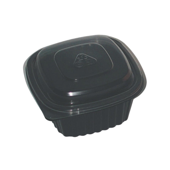 Cassolette plastique carrée noire 500 ml 13,7 cm x 13,7 cm x 6 cm - 900 unités