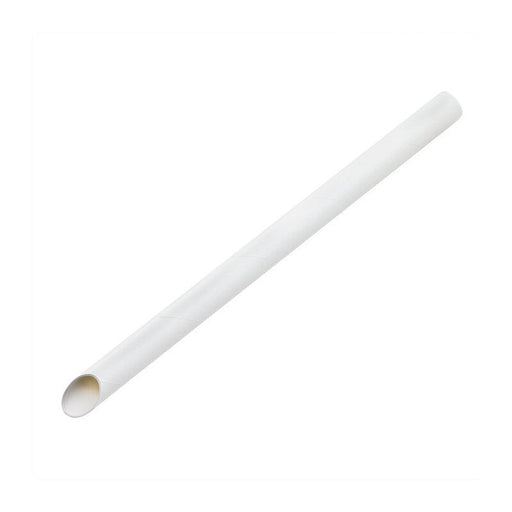 Paille biseautée blanche pour Bubble tea H 1,2 cm - 150 unités