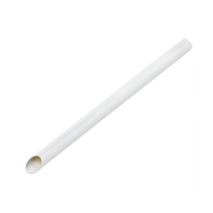 Paille biseautée blanche pour Bubble tea H 1,2 cm - 150 unités