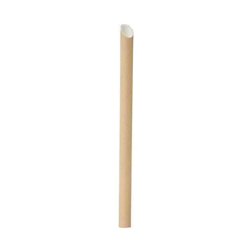 Paille biseautée kraft pour Bubble tea H 20 cm - 250 unités