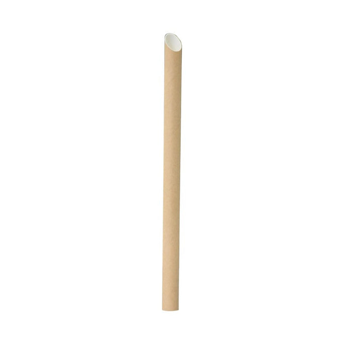 Paille biseautée kraft pour Bubble tea H 20 cm - 250 unités