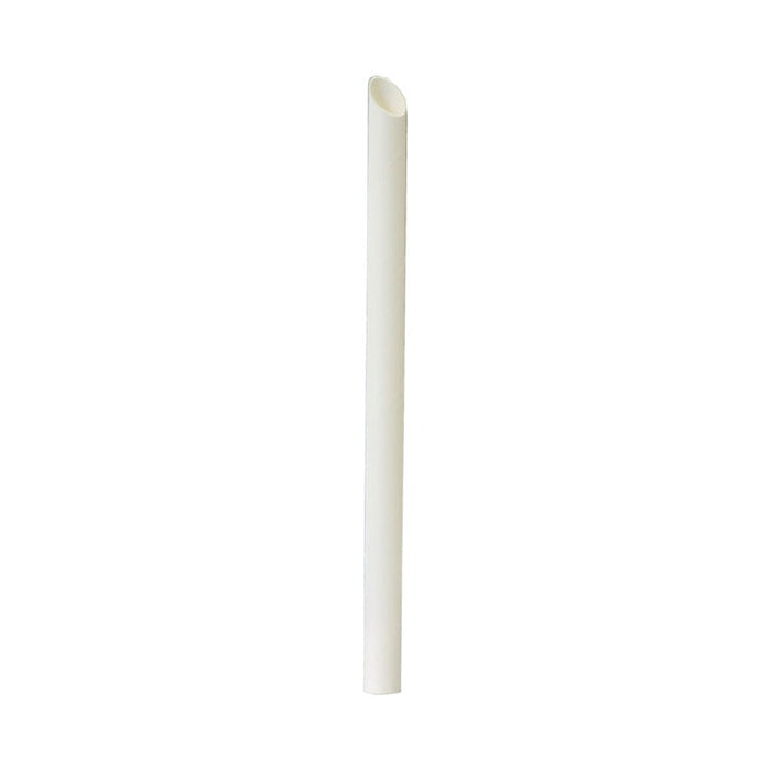 Paille biseautée blanche pour Bubble tea H 20 cm - 250 unités