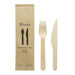Kit couverts bois 2 / 1: couteau fourchette, emballage kraft  16,5 cm - 50 unités