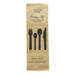 Kit couverts 16,5 cm bois 5 / 1: couteau fourchette petite&grande cuillère serviette, emballage kraft - 50 unités