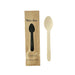 Cuillère 16 cm en bois emballage papier kraft - 50 unités