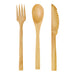 Kit couverts bambou 3/1, emballage kraft - 16 cm - 50 unités