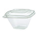 Pot Deli carré PET transparent avec couvercle 375 ml 12,8 cm x 12,8 cm x 7 cm - 50 unités