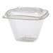 Pot Deli carré PET transparent avec couvercle 500 ml 12,8 cm x 12,8 cm x 8,5 cm - 50 unités