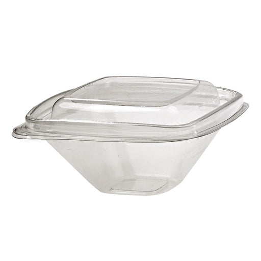 Pot Deli carré PET transparent avec couvercle 250 ml 12,8 cm x 12,8 cm x 5,5 cm - 50 unités