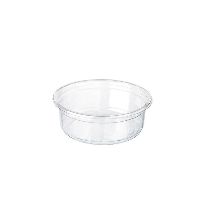 Pot deli rond plastique PET transparent avec couvercle rentrant - 250 ml - 11,7 cm x 6,1 cm - 25 unités