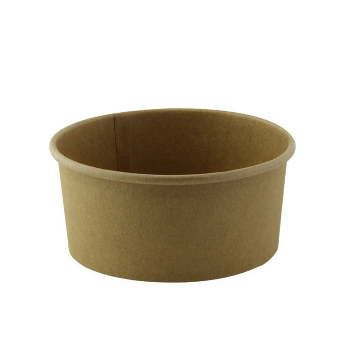Pot "Deli" rond en carton kraft 370 ml - Ø 11,4 cm - H 5,2 cm - 50 unités