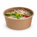 Pot "deli" rond en carton kraft - 480 ml - 11 cm x 9,5 cm x 7 cm - 25 unités