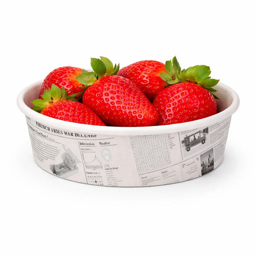 Pot "Deli" rond en carton décor Journal 360 ml - Ø 11,4 cm - H 5,4 cm - 50 unités