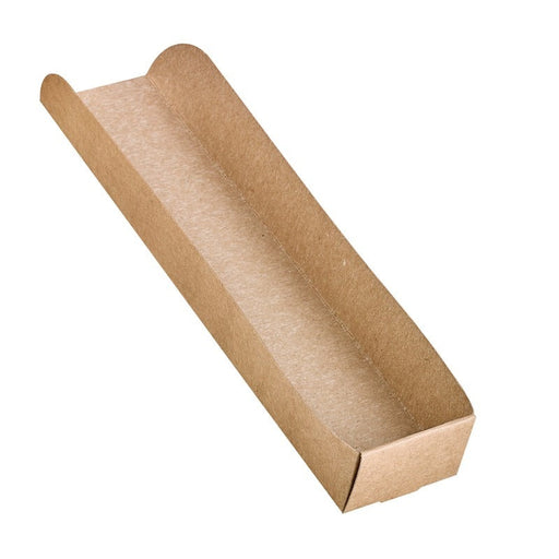 Support hot-dog en carton brun 25 x 5,5 x 3,2 cm - 50 unités
