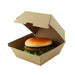 Boîte burger carton kraft brun microcannelé 14,5 cm x 13 cm x 7,8 cm - 50 unités