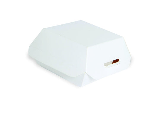 Mini boîte burger en carton blanc 9,8 cm x 9,5 cm x 5 cm - 25 unités