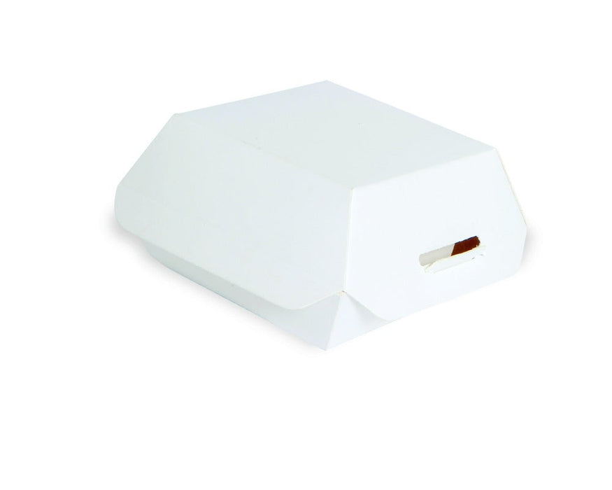 Mini boîte burger en carton blanc 9,8 cm x 9,5 cm x 5 cm - 25 unités