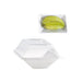 Assiette rectangulaire blanche en pulpe "Eco-Design" 13 cm x 8,5 cm H 2,8 cm 150ml - 50 unités