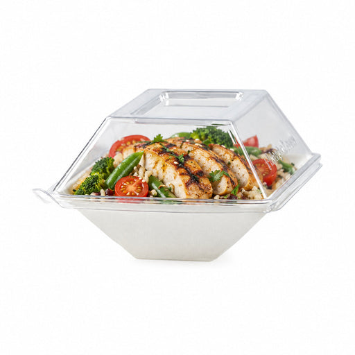 Couvercle PET transparent 13,2 cm x 8,8 cm x 3,3 cm - Compatible avec 210ECOD137, 210ECOD139 - 50 unités