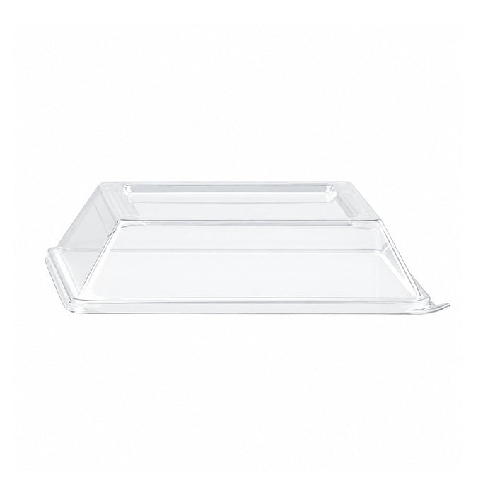 Couvercle PET transparent 13,2 cm x 13,2 cm x 3,1 cm - Compatible avec 210ECOD1314 - 50 unités