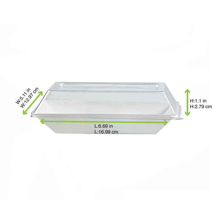 Couvercle PET transparent 18 cm x 13,3 cm x 3 cm - Compatible avec 210ECOD1712, 210ECOD1712F - 50 unités