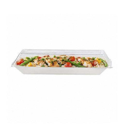 Couvercle PET transparent 26,2 cm x 13,2 cm x 3,3 cm - Compatible avec 210ECOD2614, 210ECOD2614F - 50 unités