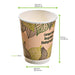 Gobelet carton double paroi PLA - 470 ml - Ø 9 cm - H 13,7 cm - 25 unités
