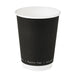 Gobelet carton double paroi noir sans plastique - 350 ml - Ø 9 cm - H 11 cm - 25 unités