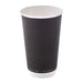 Gobelet carton double paroi noir sans plastique - 460 ml - Ø 9 cm - H 13,6 cm - 25 unités