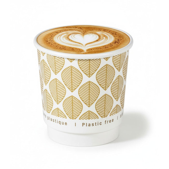 Gobelet carton double paroi brun sans plastique - 120 ml - Ø 6,2 cm - H 6,2 cm - 25 unités