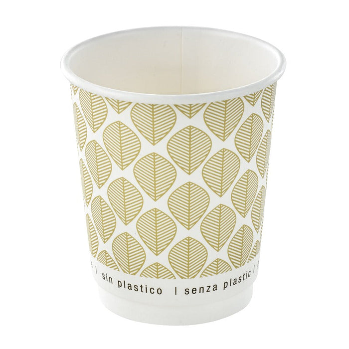 Gobelet carton double paroi brun sans plastique - 230 ml - Ø 8 cm - H 9,2 cm - 25 unités
