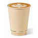 Gobelet carton fibre de bambou double paroi sans plastique - 350 ml - Ø 9 cm - H 11 cm - 25 unités