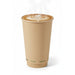 Gobelet carton fibre de bambou double paroi sans plastique - 460 ml - Ø 9 cm - H 13,6 cm - 25 unités