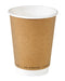Gobelet carton double paroi kraft PLA - 340 ml - Ø 9 cm - H 11,2 cm - 25 unités