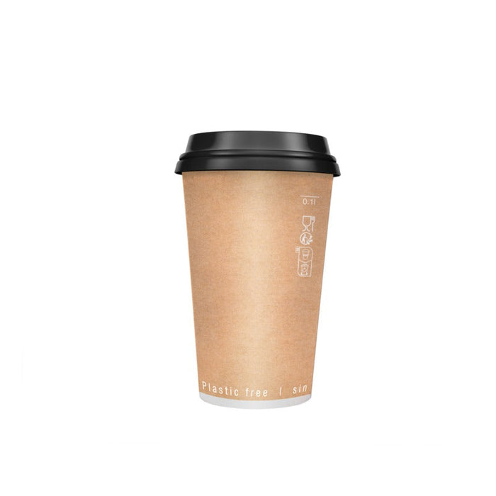 Gobelet carton double paroi kraft PLA - 230 ml - Ø 8 cm - H 9,1 cm - 25 unités