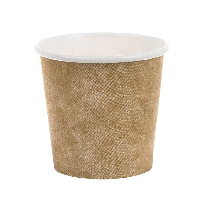 Gobelet carton blanc imprimé kraft - 120 ml - Ø 6,2 cm - H 6 cm - 100 unités