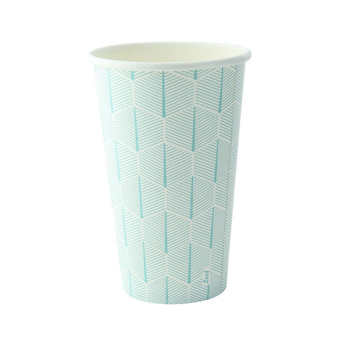 Gobelet carton décor "Leaf" - 470 ml - Ø 9 cm - H 13,7 cm - 50 unités