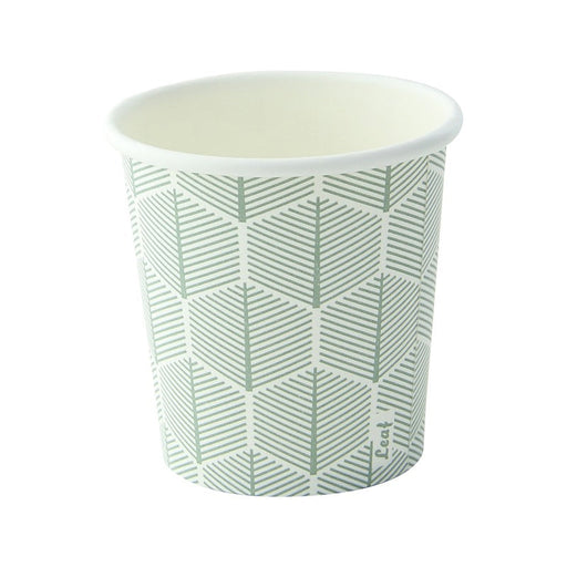 Gobelet carton décor "Leaf" - 120 ml - Ø 6,2 cm - H 6,2 cm - 50 unités
