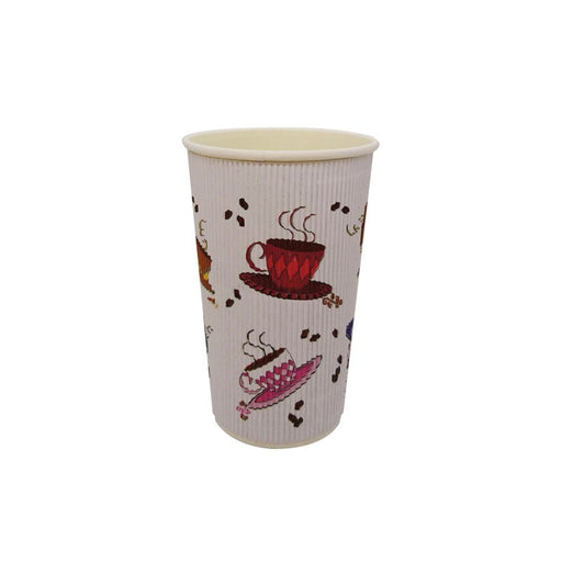 Gobelet carton double paroi décor "Tea Cup" - 400 ml - Ø 9 cm - H 13,5 cm - 25 unités