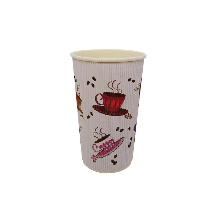 Gobelet carton double paroi décor "Tea Cup" - 400 ml - Ø 9 cm - H 13,5 cm - 25 unités